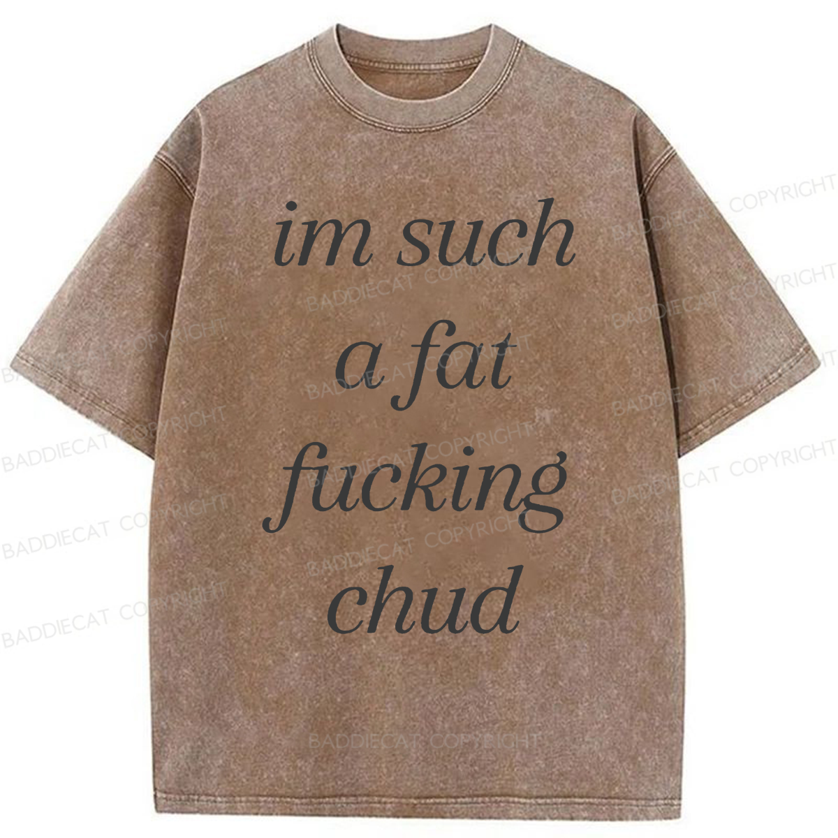 Baddiecat I'm Just A Chud Washed T-shirt