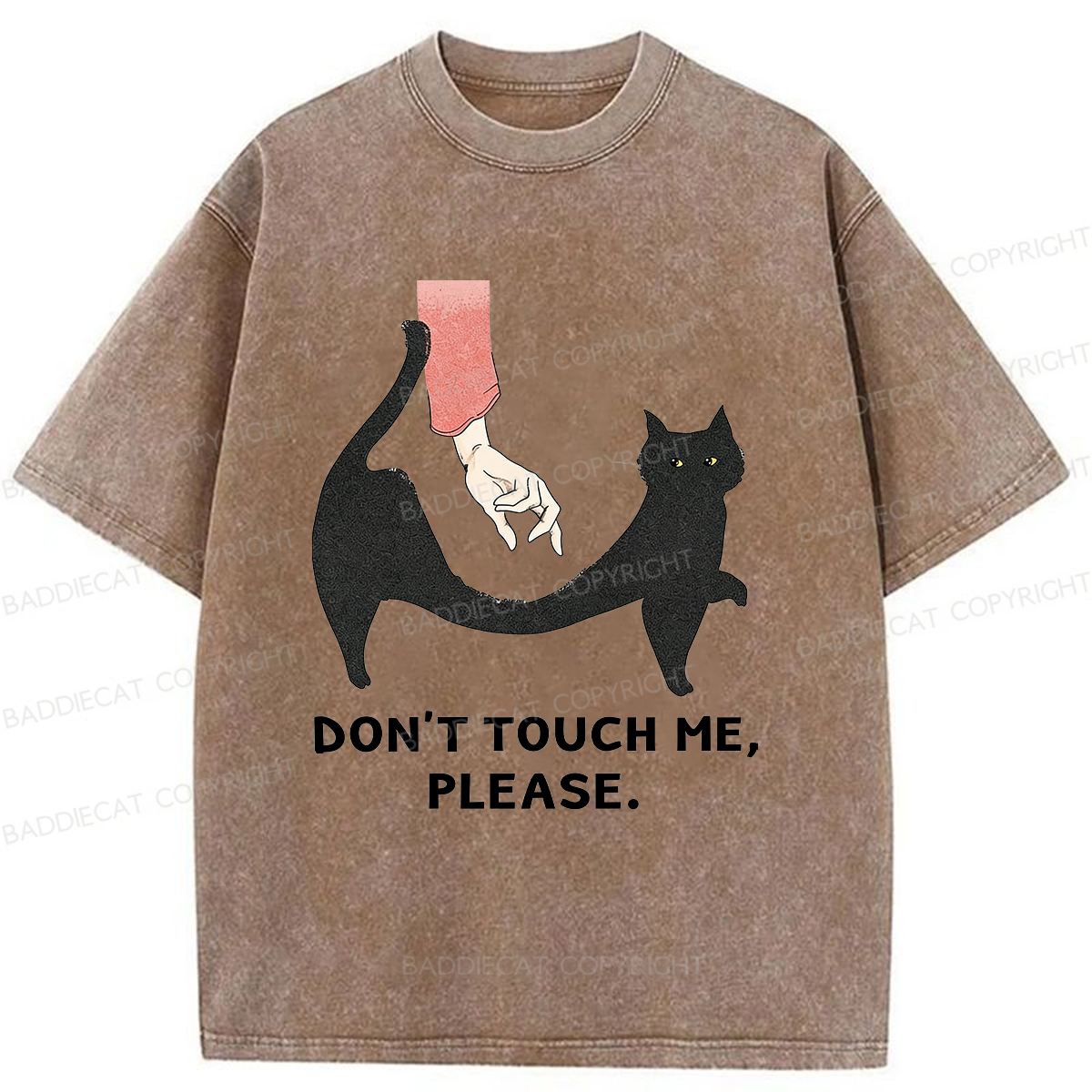Baddiecat Do Not Touch Me Washed T-shirt