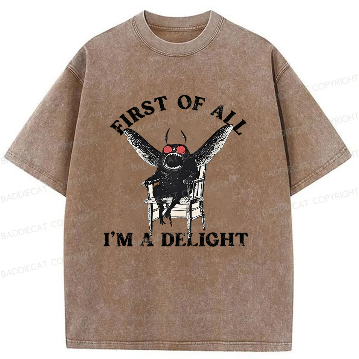 Baddiecat Pleasing Mothman Washed T-shirt