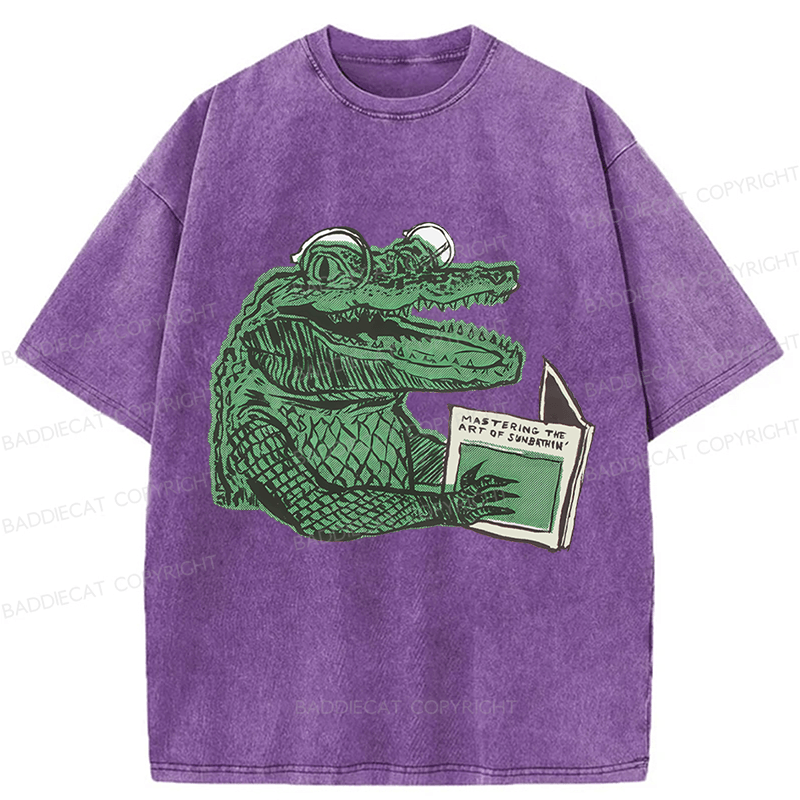 Baddiecat Mastering The Art Of Sunbathing Washed T-shirt