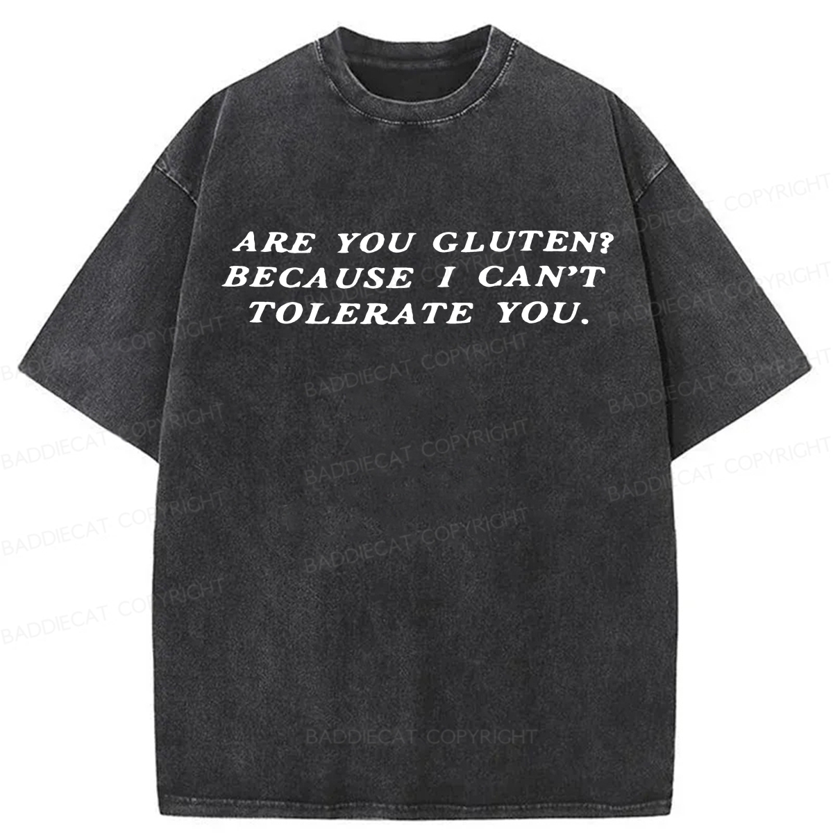 Baddiecat Because I Can't Tolerate You Washed T-shirt