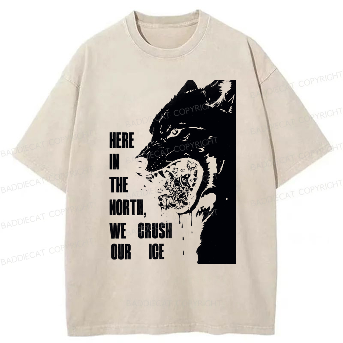 Baddiecat Crush Ice Washed T-shirt