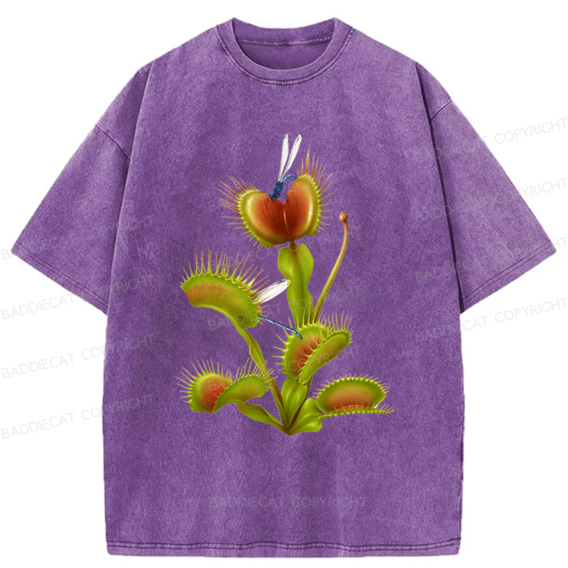 Baddiecat Venus Flytrap Washed T-shirt