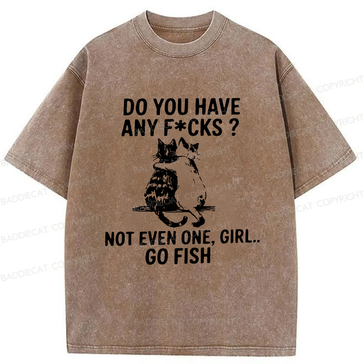 Baddiecat Disappointed Cat Washed T-shirt