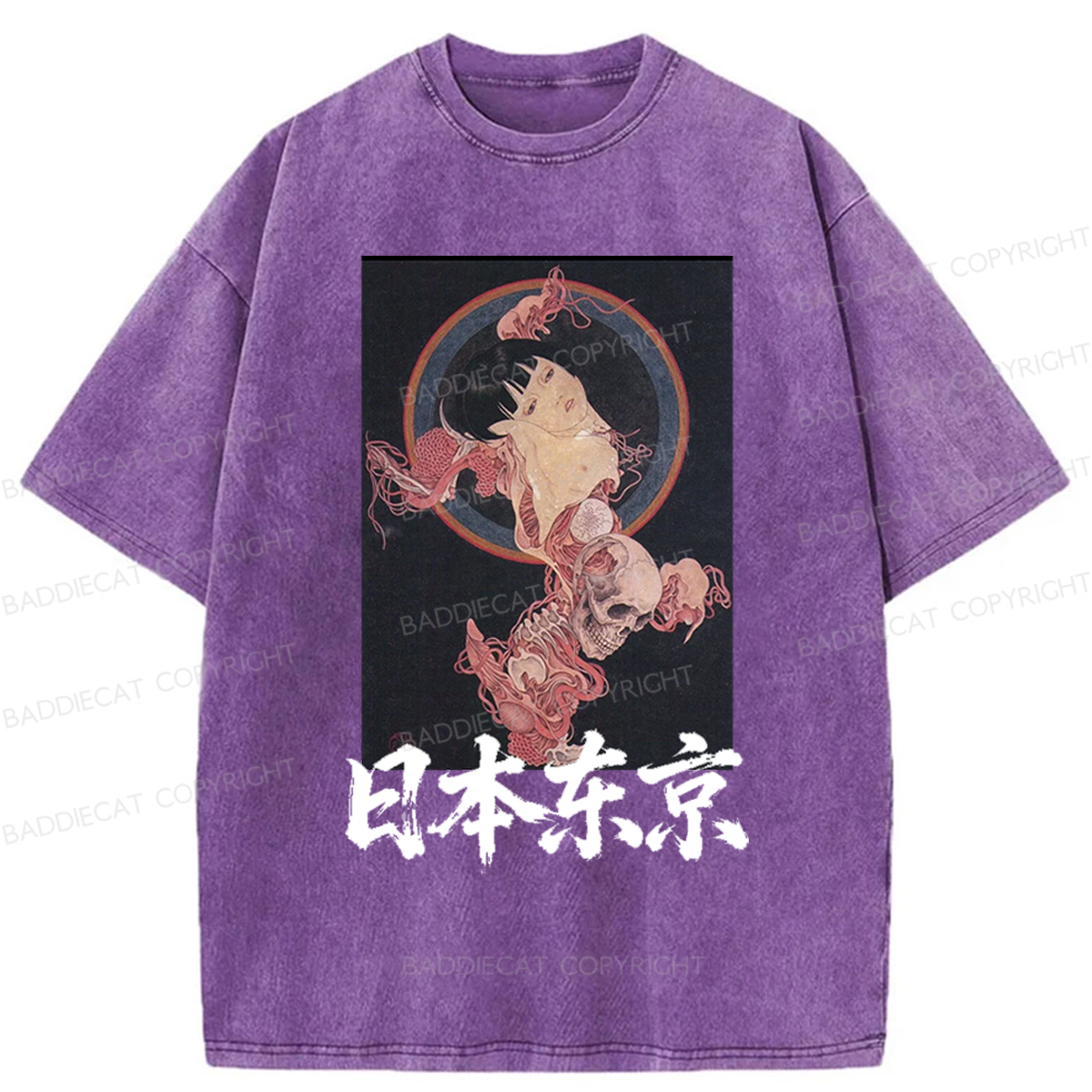 Baddiecat Japanese-style Tokyo Washed T-shirt