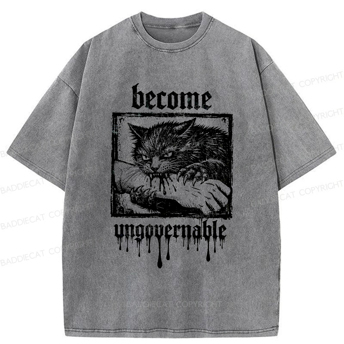 Baddiecat Become Ungovernable Washed T-shirt
