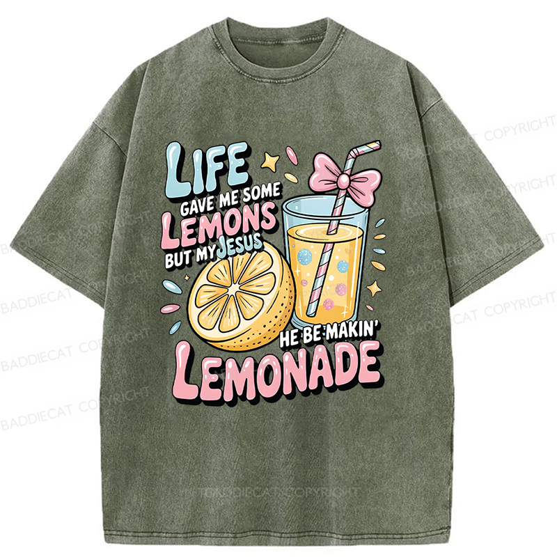 Baddiecat Jesus Lemonade Washed T-shirt