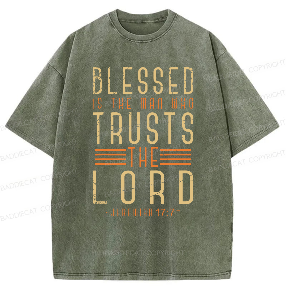 Baddiecat Blessed Christian Faith Washed T-shirt