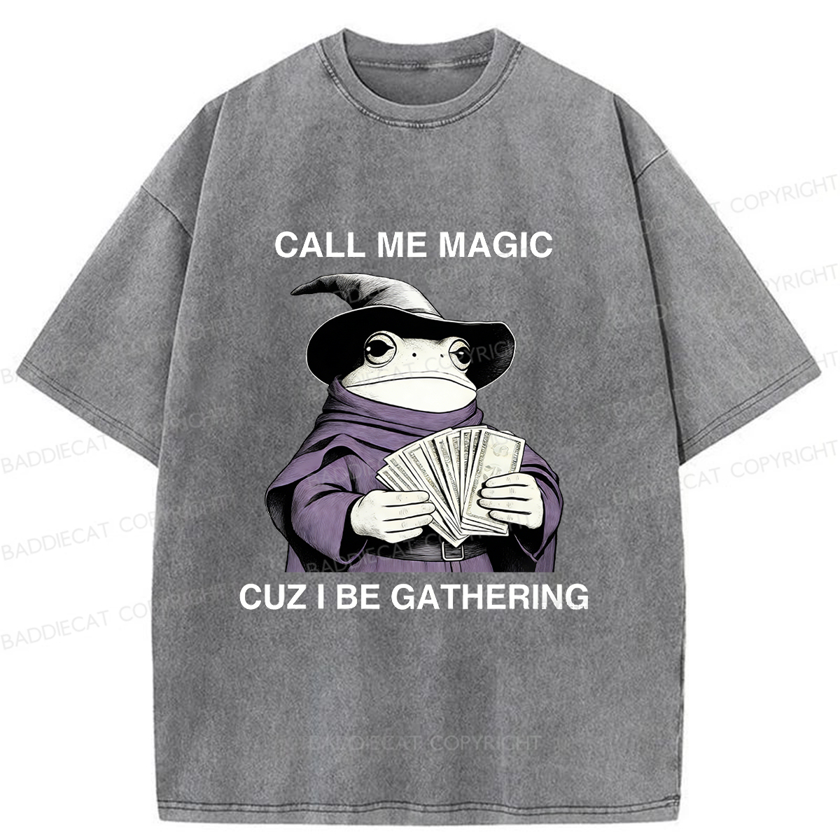Baddiecat Magic Frog Washed T-shirt
