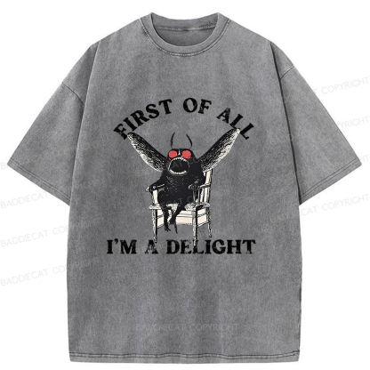 Baddiecat Pleasing Mothman Washed T-shirt