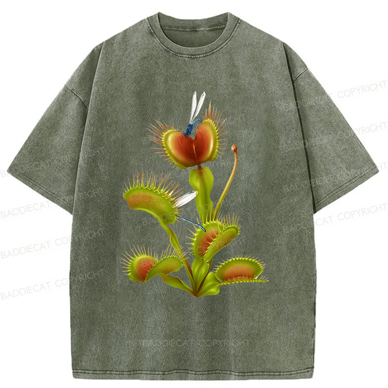 Baddiecat Venus Flytrap Washed T-shirt