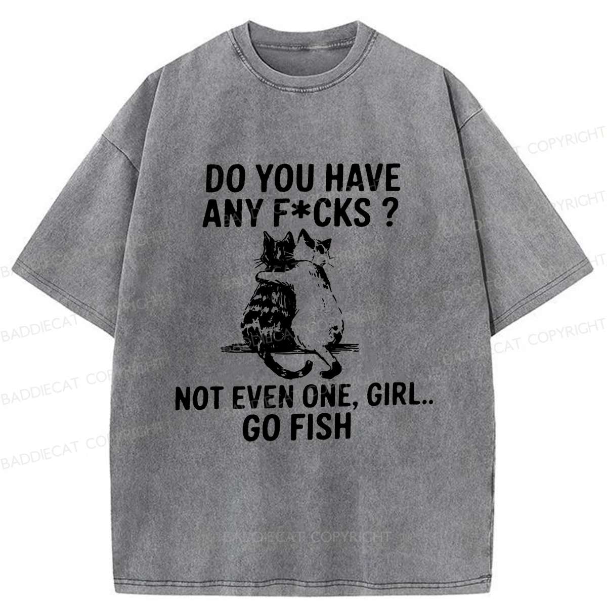 Baddiecat Disappointed Cat Washed T-shirt