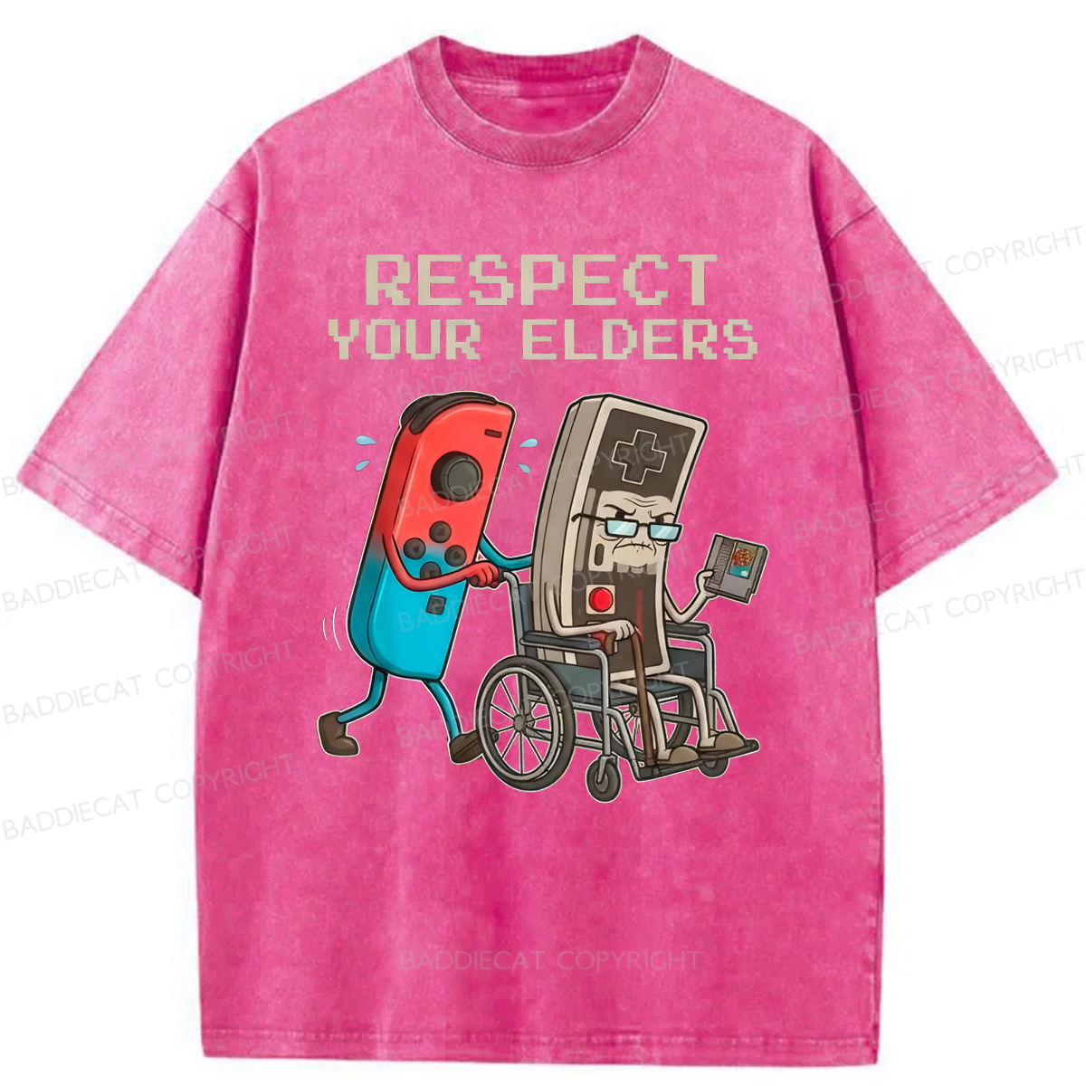 Baddiecat Respect Your Elders Washed T-shirt