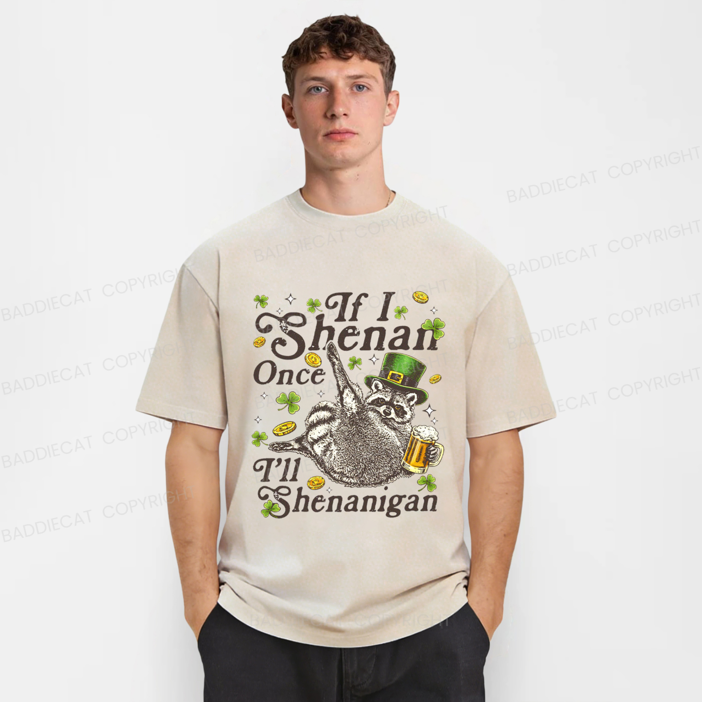 Baddiecat If I Shenan Once I'll Shenanigan Washed T-shirt