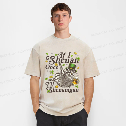 Baddiecat If I Shenan Once I'll Shenanigan Washed T-shirt