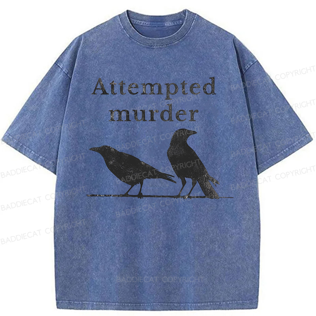 Baddiecat Crow Raven Attempted Murder Washed T-shirt