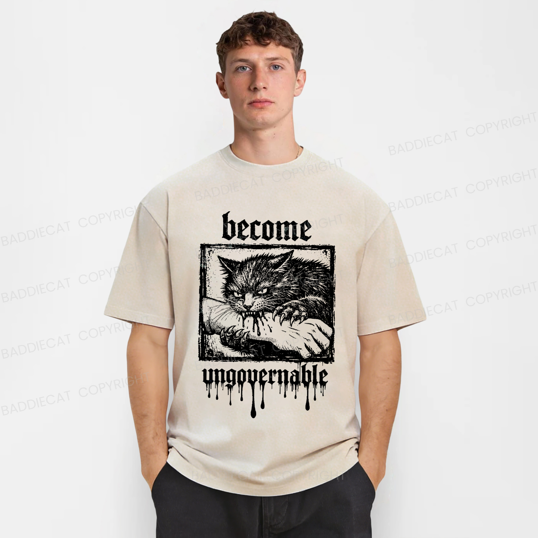 Baddiecat Become Ungovernable Washed T-shirt