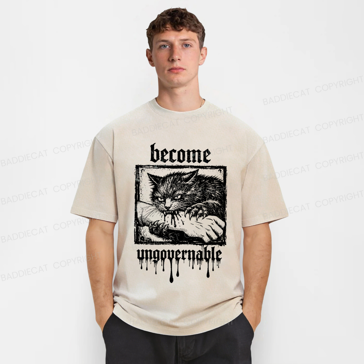 Baddiecat Become Ungovernable Washed T-shirt