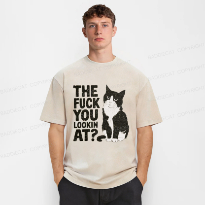 Baddiecat The Fuck You Lookin At Washed T-shirt