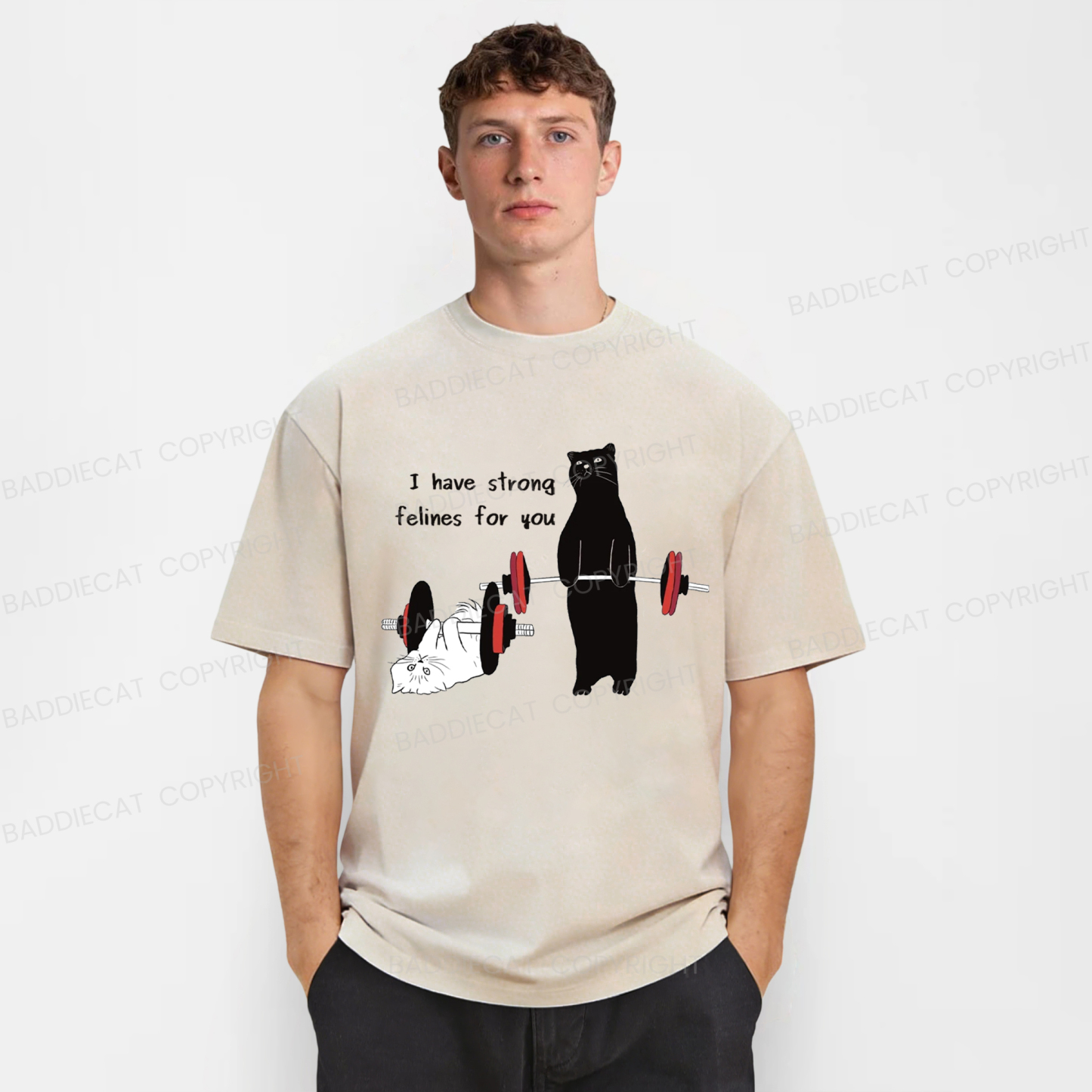 Baddiecat Powerful Cat Washed T-shirt
