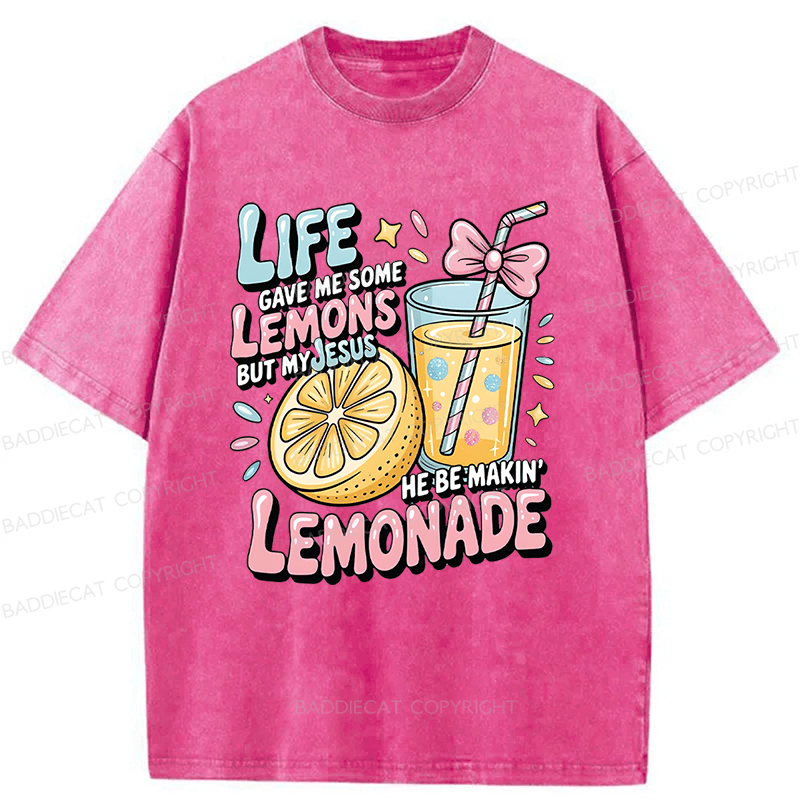 Baddiecat Jesus Lemonade Washed T-shirt