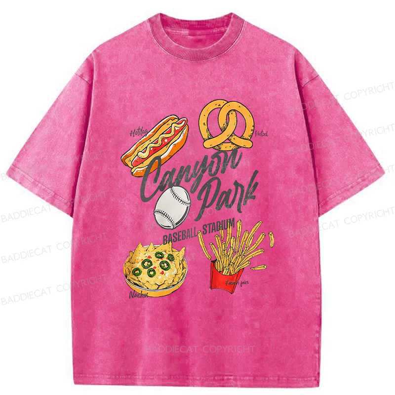 Baddiecat Stadium Snacks Washed T-shirt