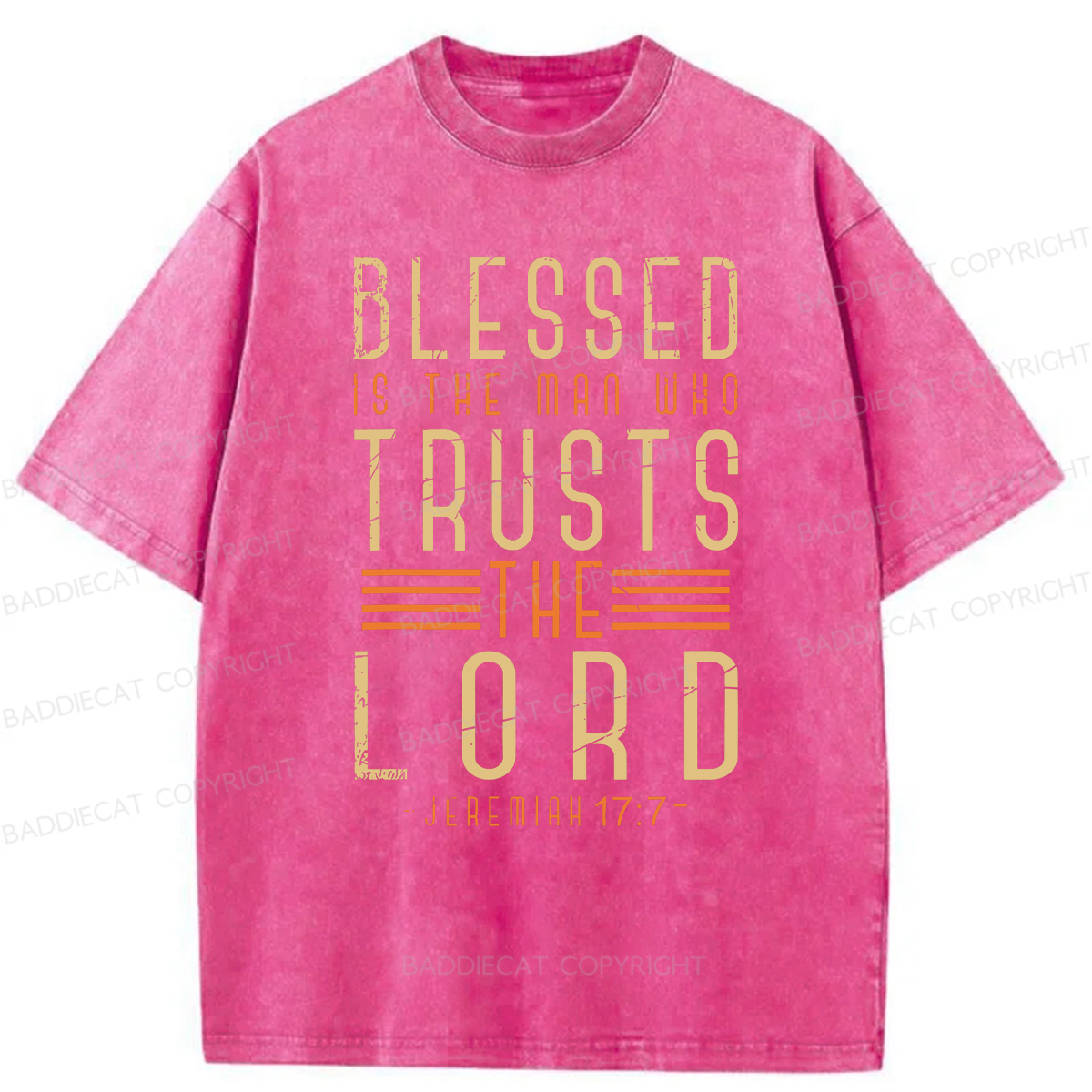 Baddiecat Blessed Christian Faith Washed T-shirt