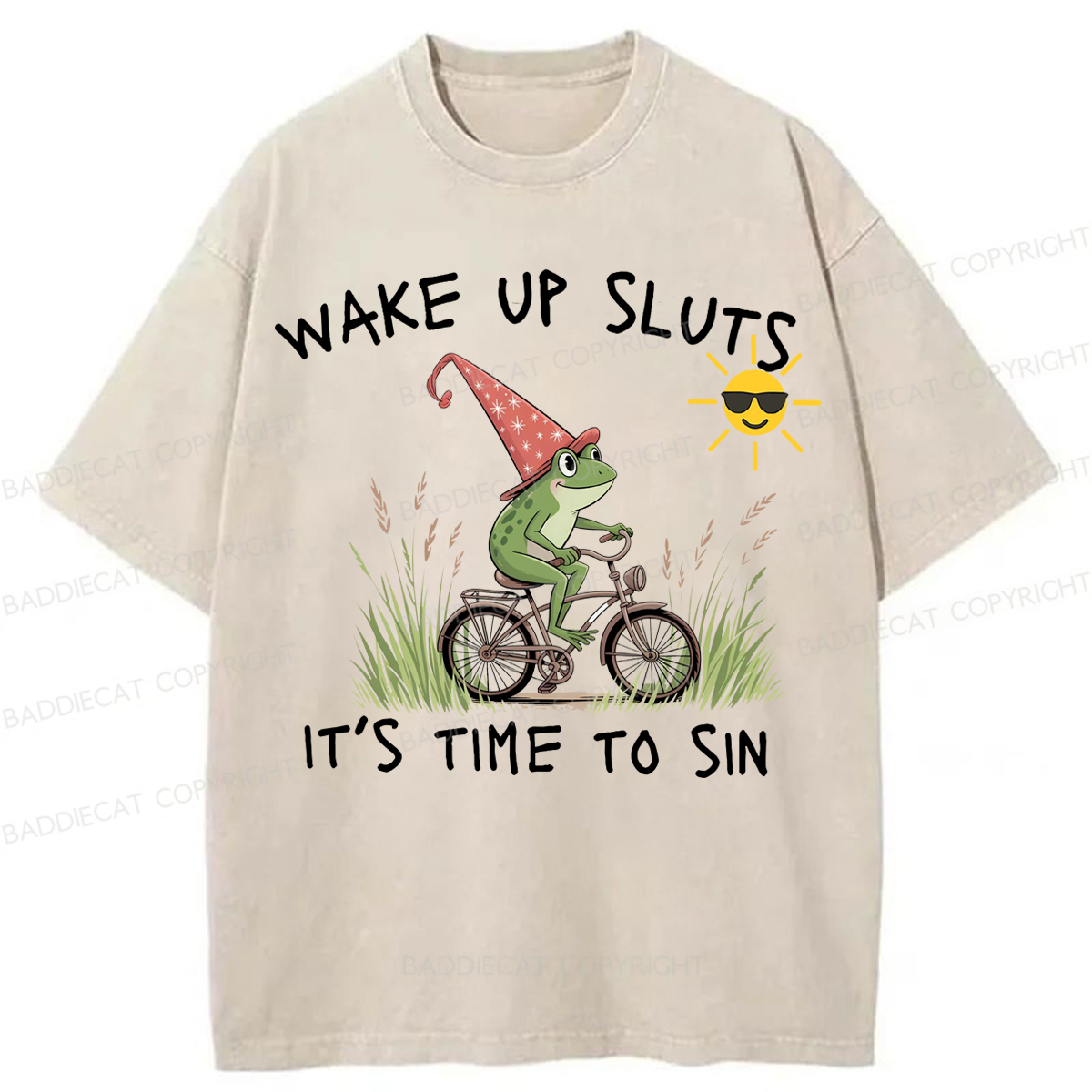 Baddiecat Wake Up Sluts It's Time To Sin Washed T-shirt