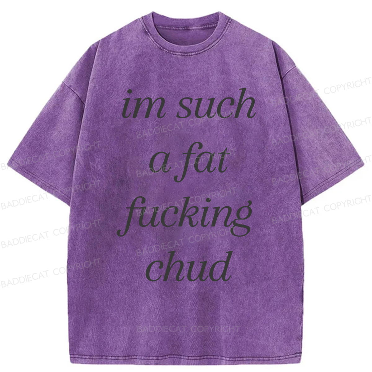 Baddiecat I'm Just A Chud Washed T-shirt