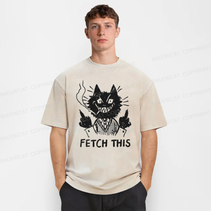Baddiecat Fetch This Cat Washed T-Shirt