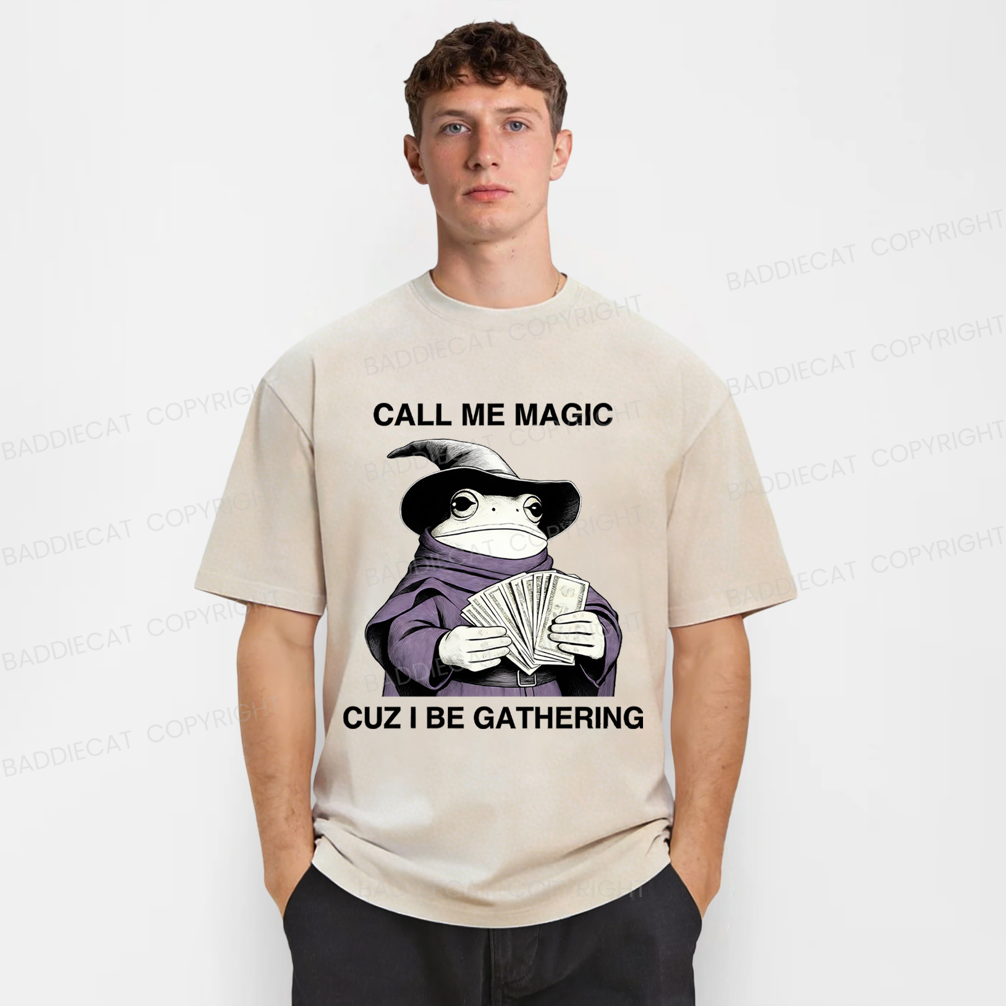 Baddiecat Magic Frog Washed T-shirt