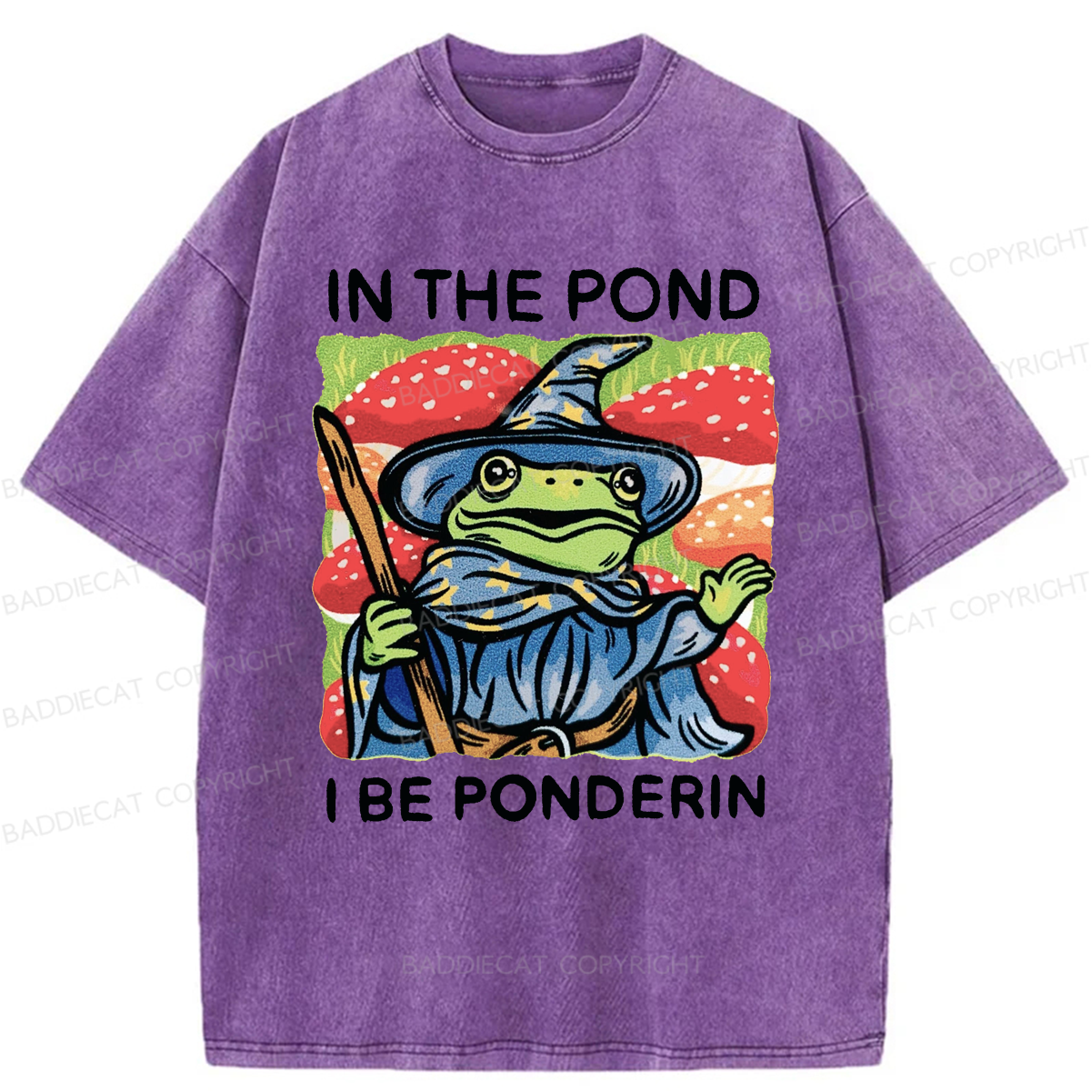 Baddiecat In The Pond I Be Ponderin Washed T-shirt