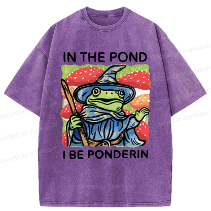 Baddiecat In The Pond I Be Ponderin Washed T-shirt