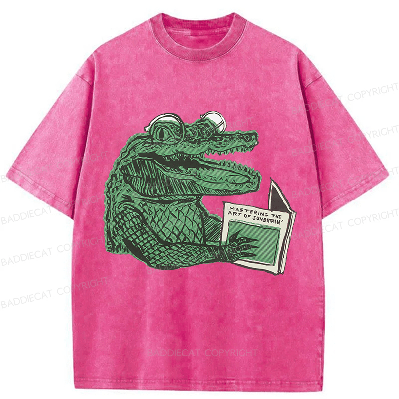 Baddiecat Mastering The Art Of Sunbathing Washed T-shirt