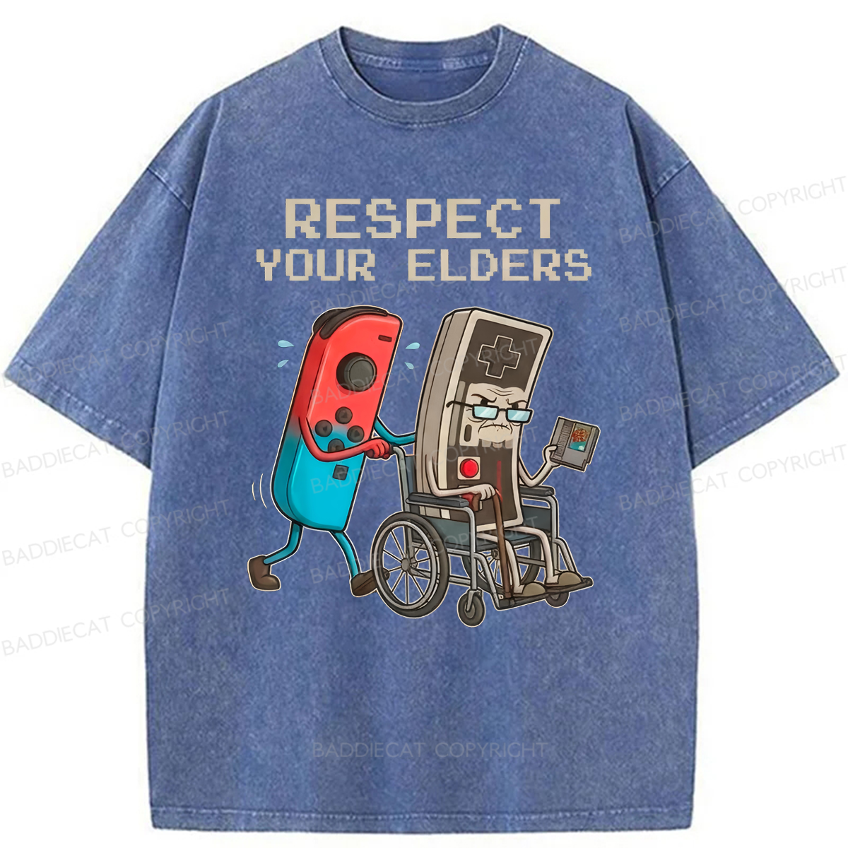 Baddiecat Respect Your Elders Washed T-shirt