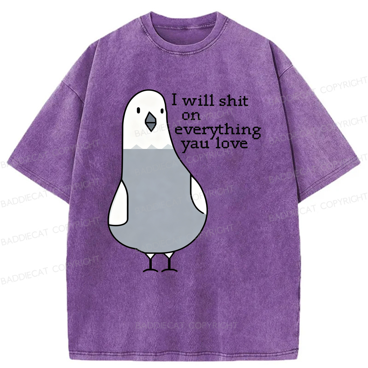 Baddiecat I Will Shit On Everything You Love Washed T-shirt