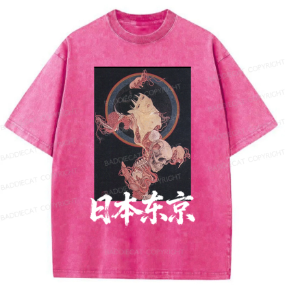 Baddiecat Japanese-style Tokyo Washed T-shirt