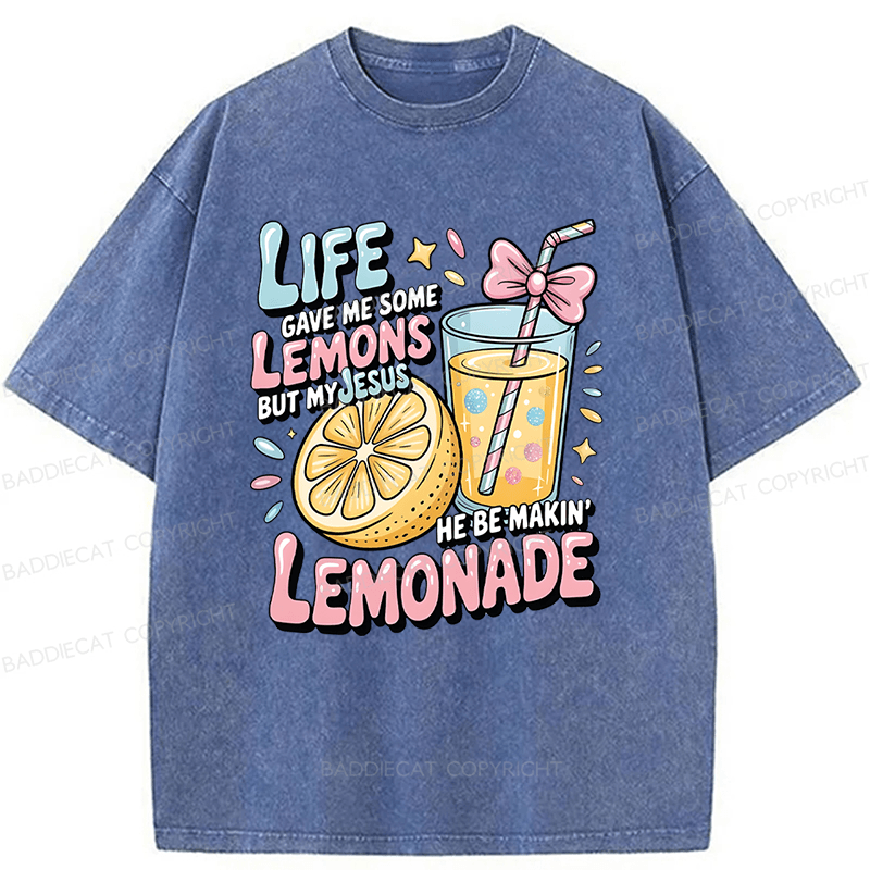 Baddiecat Jesus Lemonade Washed T-shirt