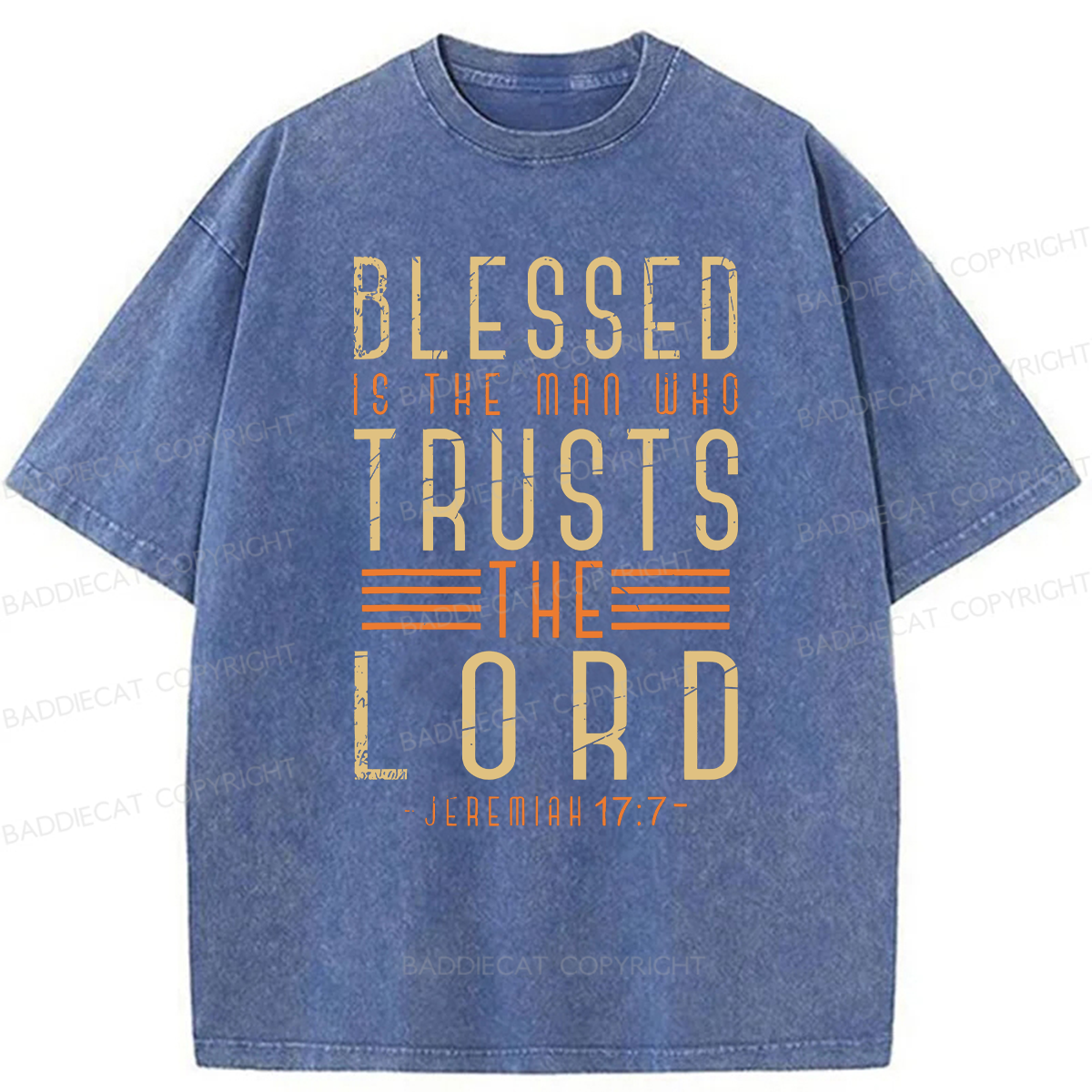 Baddiecat Blessed Christian Faith Washed T-shirt