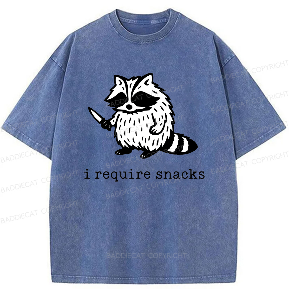 Baddiecat I Require Snacks Washed T-shirt