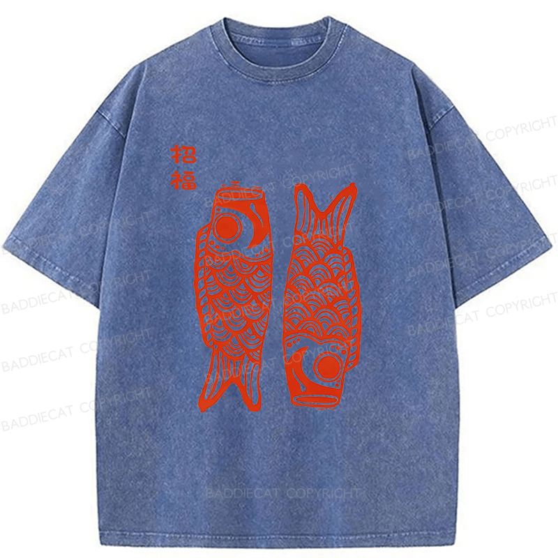 Baddiecat Japanese Carp Washed T-shirt