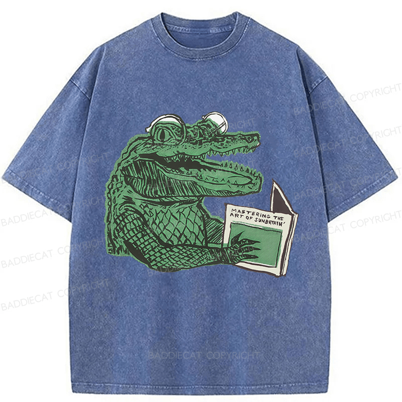 Baddiecat Mastering The Art Of Sunbathing Washed T-shirt