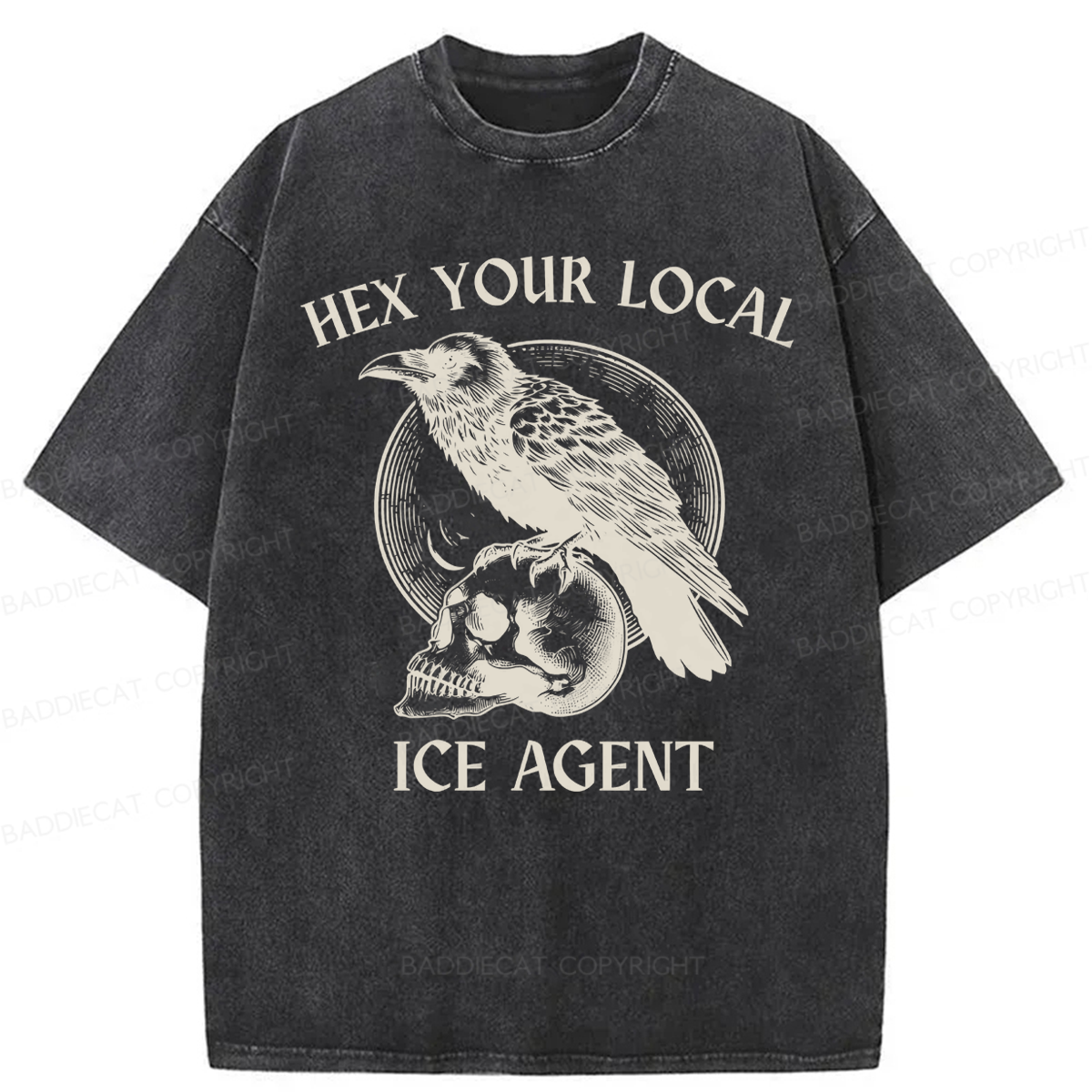 Baddiecat Hex Your Local ICE Agent Washed T-shirt