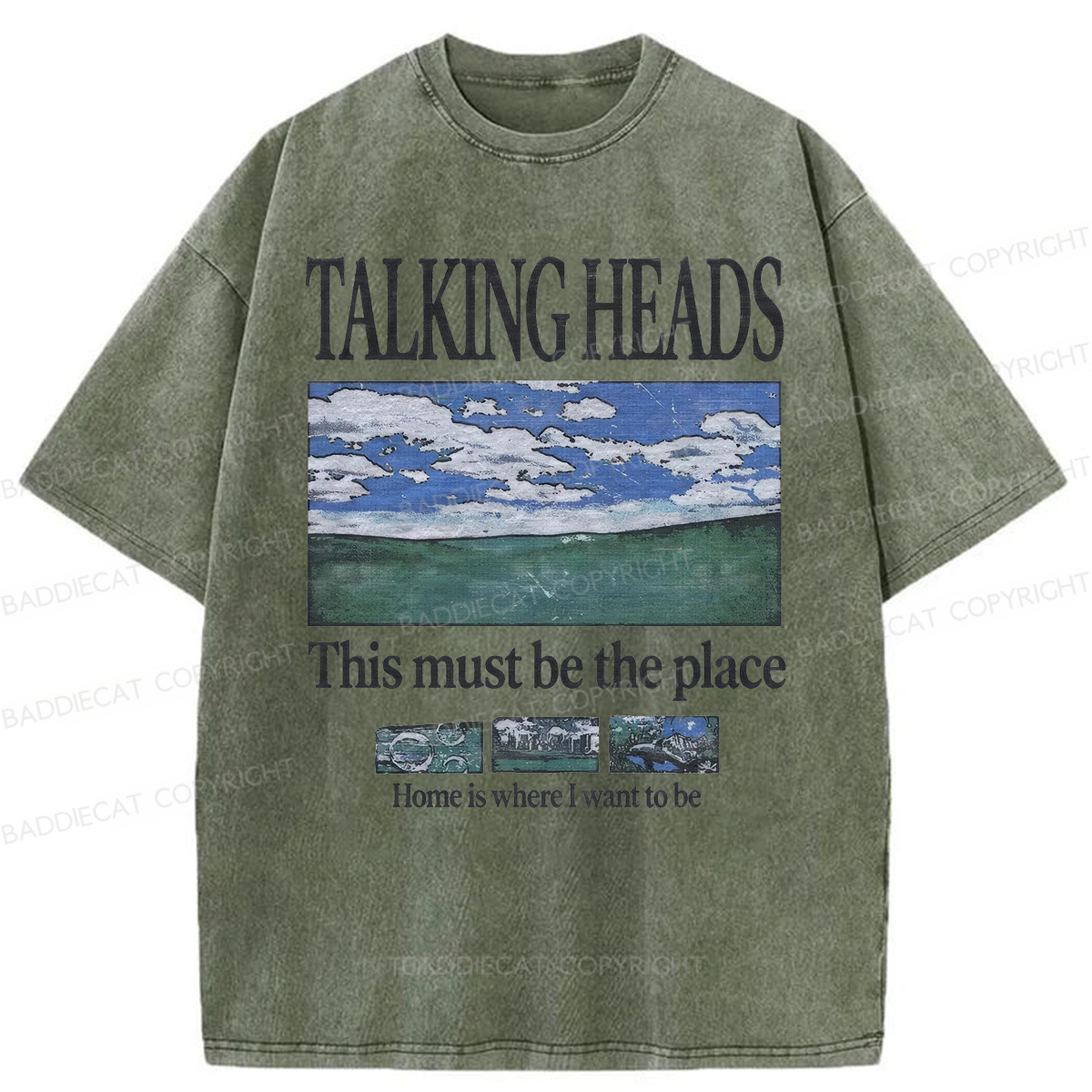 Baddiecat Talking Heads Washed T-shirt