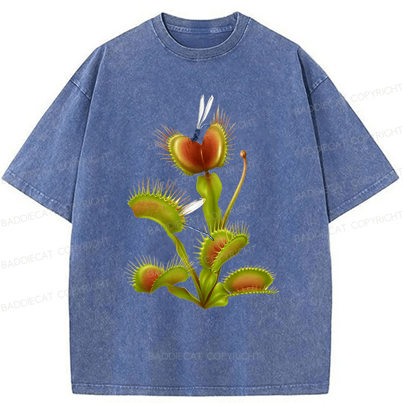 Baddiecat Venus Flytrap Washed T-shirt