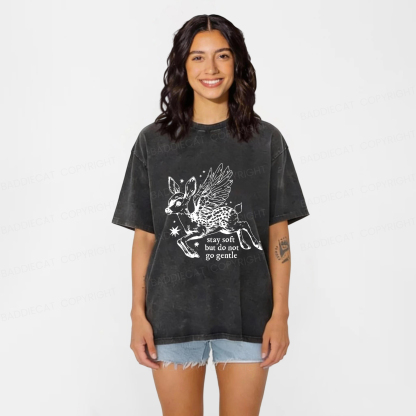 Baddiecat Resisting The Fawn Washed T-shirt