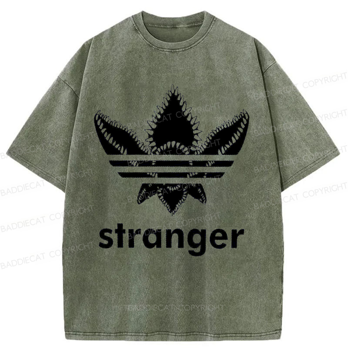 Baddiecat Stranger Things Demogorgon Washed T-shirt