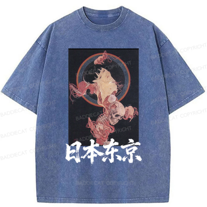 Baddiecat Japanese-style Tokyo Washed T-shirt
