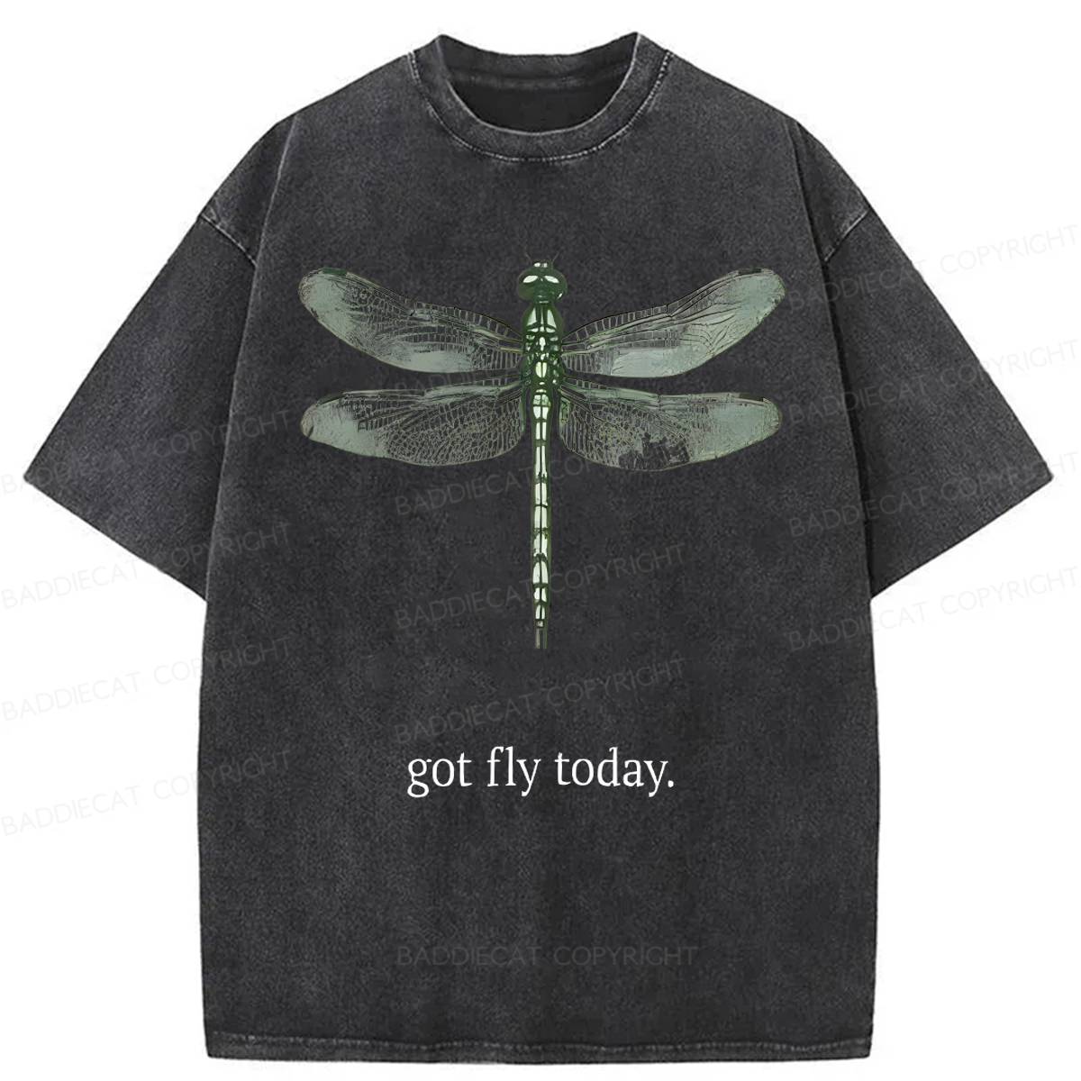 Baddiecat Got Fly Today Washed T-shirt