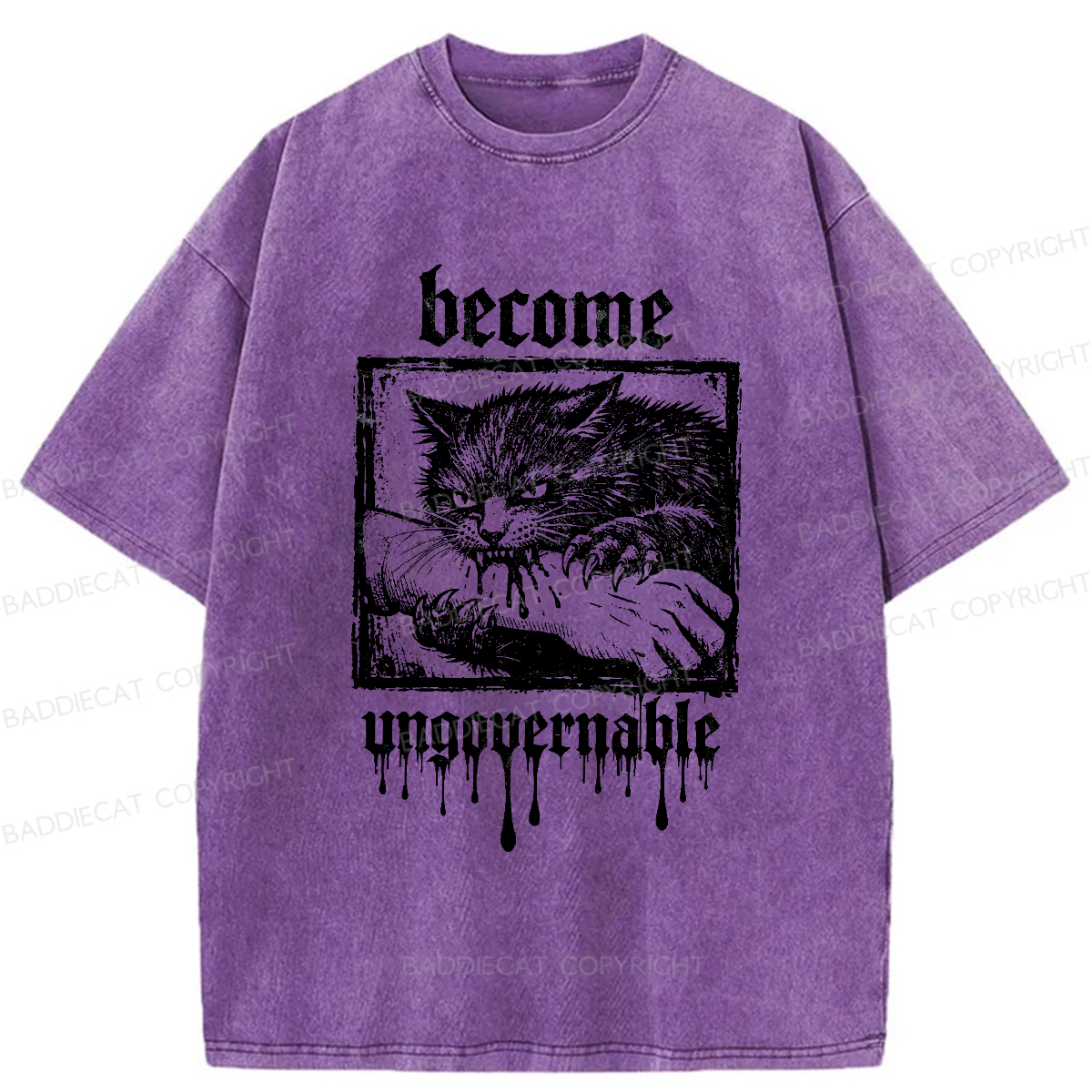 Baddiecat Become Ungovernable Washed T-shirt
